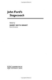 John Ford's Stagecoach (Cambridge Film Handbooks)