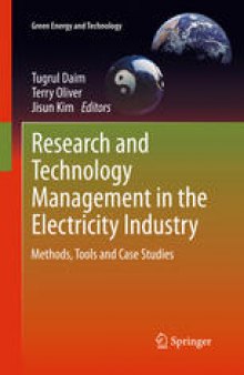 Research and Technology Management in the Electricity Industry: Methods, Tools and Case Studies