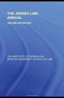 The Jewish Law Annual Volume 17 (Jewish Law Annual)
