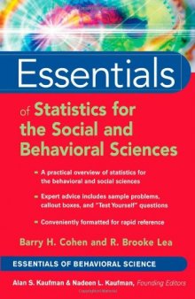Essentials of Statistics for the Social and Behavioral Sciences (Essentials of Behavioral Science)