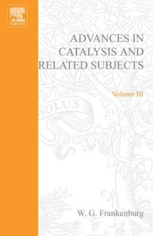 Advances in catalysis