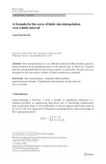 A formula for the error of finite sinc-interpolation over a finite interval