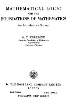 Mathematical logic and the foundations of mathematics