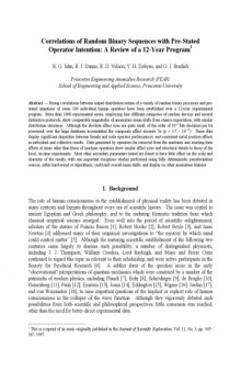 Correlations of random binary sequences with pre-stated operator intention - from princeton engineering anomalies research (PEAR)