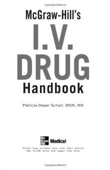 McGraw-Hill's I.V. Drug Handbook (McGraw-Hill Handbooks)