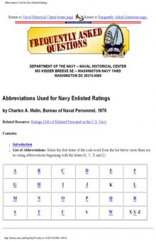 Abbreviations Used for Navy Enlisted Ratings [website capture]
