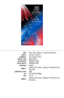 Fiber Optic Lighting: A Guide for Specifiers, 2nd Edition