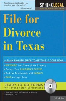 File for Divorce in Texas with CD, 5E (How to File for Divorce in Texas)