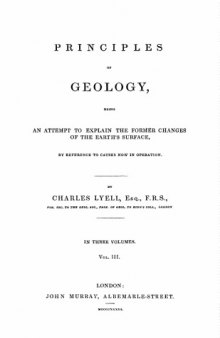Principles of Geology Volume Three 