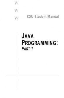 ZDU Student Manual Java Programming Vol 1 