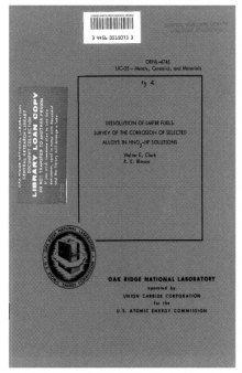 Dissolution of LMFBR Fuels (ORNL-4745)