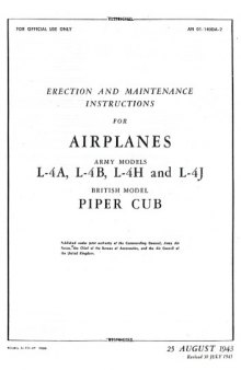 Erection and Maint. Instructions - Army L-4A,B,H,J and British Piper Cub Airplanes [AN 01-140DA-2]