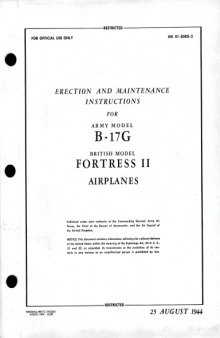 Erection and Maint. Instructions - B-17G Fortress II bomber (British Vers) [AN 01-20EG-2]