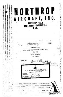 Northrop. Handbook of erection and maintenance instructions for the XB-35 airplane