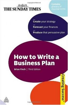 How to Write a Business Plan (Sunday Times Creating Success)