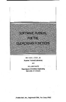 Software manual for the elementary functions