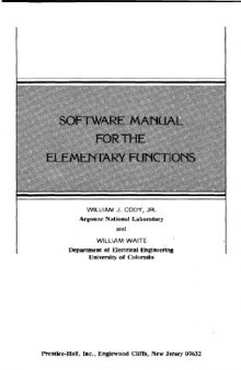 Software Manual for the Elementary Functions