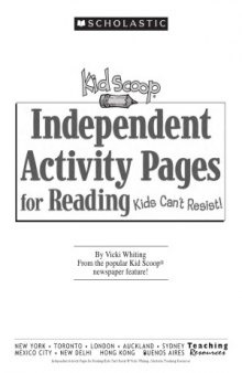 Independent Activity Pages For Reading Kids Can't Resist, Grades 3-5