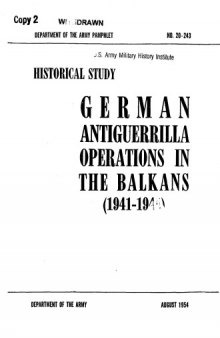 German antiguerrilla operations in the Balkans, 1941-1944