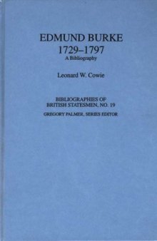 Edmund Burke, 1729-1797: A Bibliography 