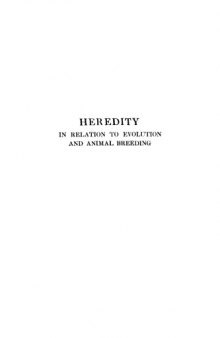 Heredity: in relation to evolution and animal breeding
