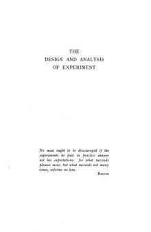 The Design and Analysis of Experiment