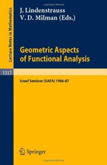 Geometric Aspects of Functional Analysis: Israel Seminar (GAFA) 1986–87