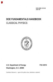 DOE Fundamentals Handbook: Classical Physics