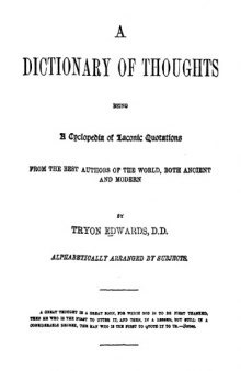 A DICTIONARY OF THOUGHTS