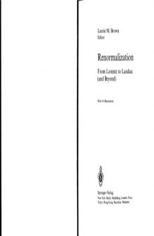 Renormalization: From Lorentz to Landau (And Beyond)
