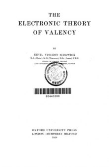 The electronic theory of valency