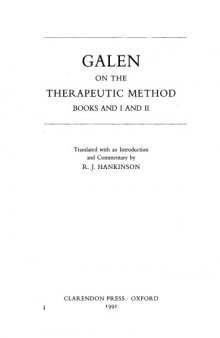 On the Therapeutic Method (Books I and II)
