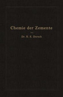 Chemie der Zemente (Chemie der hydraulischen Bindemittel)