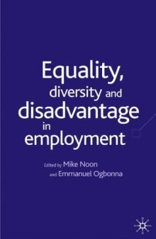 Equality, Diversity and Disadvantage in Employment  