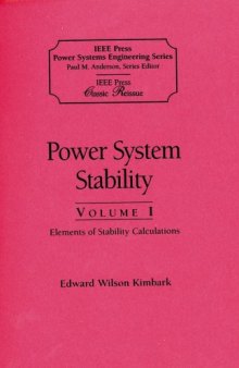 Power System Stability (IEEE Press Series on Power Engineering) (Volumes III)