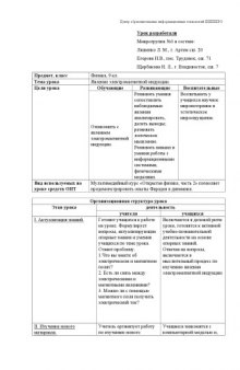 Явление электромагнитной индукции: Методическая разработка к уроку