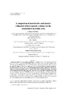 A comparison of non-iterative and iterative estimators of heterogeneity variance for the standardize