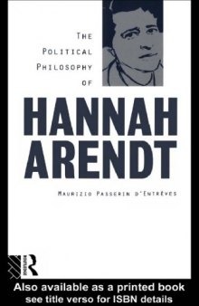 The Political Philosophy of Hannah Arendt  