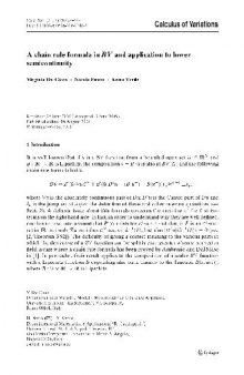 A chain rule formula in BV and application to lower semicontinuity