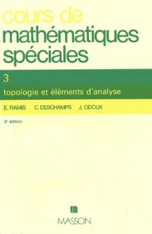 Cours de mathematiques speciales: topologie