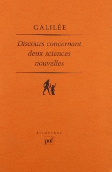 Discours concernant deux sciences nouvelles