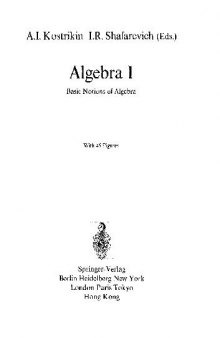 Algebra I Basic Notions Of Algebra