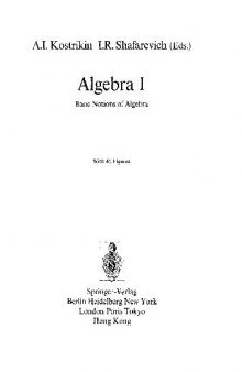 Algebra I: Basic Notions of Algebra 