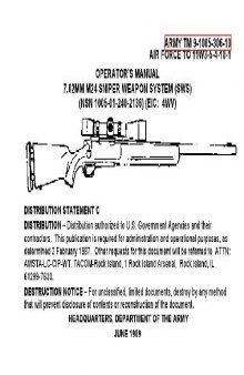 TM 9-1005-306-10. Operator's manual 7.62mm M24 Sniper Weapon System