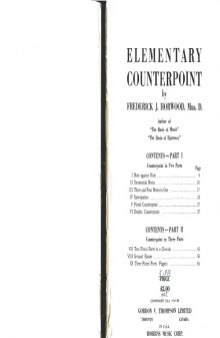Elementary Counterpoint