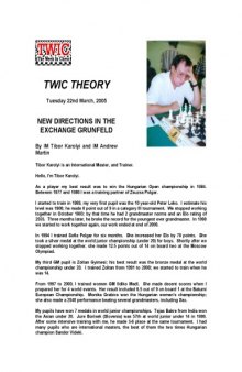 New Directions in the Exchange Grunfeld - TWIC Theory #4