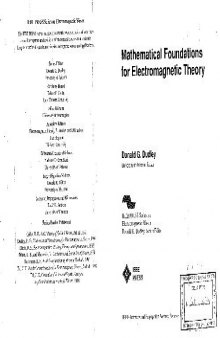 Mathematical Foundations for Electromagnetic Theory