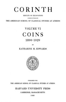 Coins, 1896-1929 (Corinth vol.6)