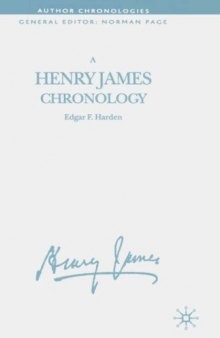 A Henry James Chronology (Author Chronologies)