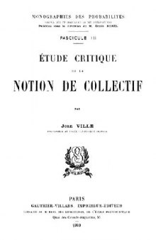 Étude critique de la notion de collectif